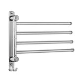 1 x RAW Customer Returns JSVER 180 rotation towel rail stainless steel bath towel rail with 4 arms swivel arm towel rail wall mounting bathroom towel rails brushed for bathroom, kitchen and cloakroom - RRP €17.7