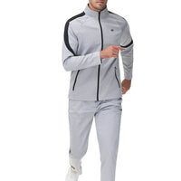 1 x RAW Customer Returns MoFiz Men s Tracksuit Warm Zipper Turtleneck Sports Suit for Outdoor Activities Gray L - RRP €52.55