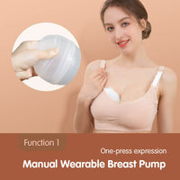 1 x Brand New Horigen Manual Portable Hand Breast Pump, Portable Silicone Hand Pump Milk Baby with Natural Hands-Free Suction and 10pcs Anti-overflow Breast Pads Pump with 10pcs Pads  - RRP €19.15