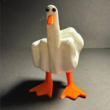 1 x RAW Customer Returns FASBET Middle Finger Resin Duck Ornament Funny Duck Statue Garden Decor Aesthetic Decoration Middle Finger Duck - RRP €13.1