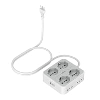 1 x RAW Customer Returns TESSAN power strip with 2 USB A and 1 USB C, electrical multiple socket with 4 Schuko and 4 sockets 10A 16A, multiple socket 2 meters, power strip 16A, multiple socket 3600W - RRP €21.6