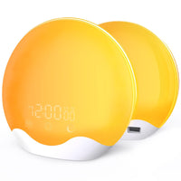 1 x RAW Customer Returns Light alarm clock, daylight alarm clock Wake up light sunrise sunset simulation alarm clock FM radio 5 nature sounds 2 alarms snooze 12 color light 20 brightness bedside lamp for children adults - RRP €33.99