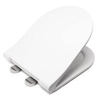 1 x RAW Customer Returns COMPATIBLE TOILET LID SOFT CLOSE ANTIBACTERIAL ADJUSTABLE AND REMOVABLE CUSHIONED HINGE EASY INSTALLATION AND QUICK RELEASE FORMA DU TOILET SEAT QUALITY MATERIAL 44x36x5cm - RRP €65.45