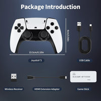 1 x RAW Customer Returns POFET Retro Game Stick Wireless Revisit Classic Game Console with Built-in 64GB Card Super Wireless USB Game Console Plug and Play TV Stick with 2 Controllers - RRP €33.99