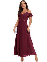 1 x RAW Customer Returns Gardenwed Plus Size Prom Wedding Formal Dress, Plus Size Cold Shoulder Bridesmaid Evening Formal Dress Burgundy 2XL - RRP €63.43