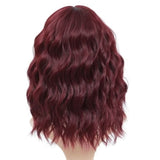 1 x RAW Customer Returns Colorfulpanda Wig Red Women s Short Bob with Bangs Curls Wavy Natural Hair Heat Resistant Fiber Wigs for Women Cosplay Wig Costume Party 14 Inches - RRP €23.17