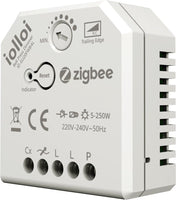 1 x RAW Customer Returns iolloi Zigbee Dimmer 5-250W, 230V Dimmer Switch for Dimmable LED and Halogen Lamps, Zigbee 3.0 Dimmer Switch, Flush-Mounted Trailing Edge Rotary Dimmer Compatible with Philips Hue, Alexa and Google Home - RRP €34.19