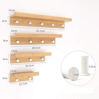 1 x RAW Customer Returns Bamboo wall coat rack with hooks. Floating top shelf for storage of objects. For hallway, bathroom, living room or bedroom - RRP €39.99