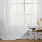 1 x RAW Customer Returns MIULEE Set of 2 Voile Curtains Transparent Curtain Made of Voile Polyester Rod Pocket Transparent Living Room Airy Decorative Curtain for Bedroom White 140 x 245 cm W x H , Rod Pocket - RRP €21.98