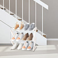 1 x RAW Customer Returns Shoe Rack Small, 3-Tier Small Shoe Rack, Mini Shoe Rack Organizer, Sturdy, Narrow Shoe Rack, Storage Organizer for Closet Entrance, Hallway, Quick Assembly, 43 x 19 x 35 cm - RRP €18.68