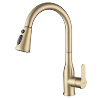 1 x RAW Customer Returns ONECE kitchen faucet matt gold, kitchen faucet extendable with shower, kitchen sink faucet with 360 rotation, single-lever mixer tap for kitchen - RRP €59.99