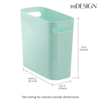 1 x Brand New mDesign trash can with handles - ideal as a waste bin or as a simple wastepaper basket - robust plastic - for kitchen, bathroom and office - modern design and 5.6 l volume - navy blue - RRP €18.14