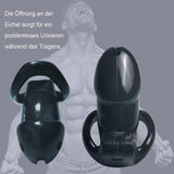 1 x RAW Customer Returns OnundOn Penis Cage Chastity Belt for Men Chastity 4 Cock Rings Black  - RRP €19.86