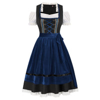 1 x RAW Customer Returns KANCY KOLE Dirndl women s midi traditional dress for Oktoberfest traditional costume dress for beer festival knee-length high waist costumes for Bavarian carnival short sleeve 3-piece KCH02118-2 00S - RRP €64.6