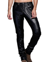 1 x RAW Customer Returns Idopy Men s Slim Fit Party Performance Biker Faux Leather Jeans Pants Pu Trousers, Black, 36 Waist 94cm  - RRP €40.43