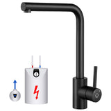 1 x RAW Customer Returns CECIPA low pressure kitchen tap black, 360 tap, single lever mixer with high spout and aerator, kitchen tap with G3 8 connection for cold water and a water boiler - RRP €38.56