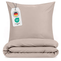 1 x RAW Customer Returns Blumtal bed linen 140x200 cm pillowcase 40x80 cm - Duvet covers made of breathable microfiber, super soft duvet cover set, Oeko-Tex certified, 2-piece - Taupe - RRP €19.2