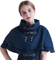 1 x Brand New FAD-4U Lolita Dress Cape Set Steampunk Ladies Embroidered JSK Dress Blue Cape, One Size  - RRP €41.54