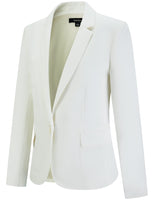 8 x Brand New Tapata Blazer Women Long Sleeve Jacket Solid Color Lapel Elegant Business Blazer with Pocket and Buttons, White, X-Large - RRP €424.96