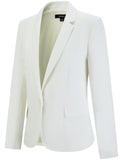 8 x Brand New Tapata Blazer Women Long Sleeve Jacket Solid Color Lapel Elegant Business Blazer with Pocket and Buttons, White, X-Large - RRP €424.96