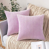 1 x RAW Customer Returns MIULEE Set of 2 Cushion Covers Corduroy Cushion Cover Decorative Pillowcase Sofa Cushion Couch Cushion Throw Pillow Decorative Pillowcase Decorative Cushion Cover with Hidden Zipper 40 x 40 cm Purple - RRP €18.76