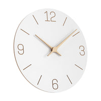 1 x RAW Customer Returns Warminn MDF Wooden Wall Clock Without Ticking Noise Silent Modern 30cm Quartz Large Battery Operated Wall Clock Easy to Read for Room Home Kitchen Bedroom Office School White  - RRP €23.39