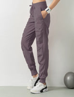 1 x RAW Customer Returns TOPLAZA Women s Joggers Sports Trousers Pleated High Waist with Pockets, Purple, M - RRP €25.12