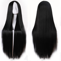 1 x RAW Customer Returns Wig Black Long Straight Straight Halloween Costume Wigs Women s Cosplay Black Wig Wig for Women Girls Halloween Cosplay Costume Party Carnival 80cm 32  - RRP €16.9