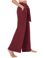 1 x RAW Customer Returns Tapata women s wide leg pants elegant with pockets high waist tailored yoga pants, Tall Long Regular Petite for everyday wear elegant pants red, S - RRP €38.3