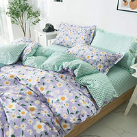 3 x Brand New ED-Lumos bed linen 200x150cm 4-piece duvet cover purple with flower duvet cover 150x200cm set with pillowcases 48x74cm bed sheet 200x230cm bed linen sets microfiber zipper soft and iron-free - RRP €86.97