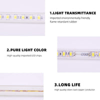 1 x RAW Customer Returns pcning 3M LED Strip 230V direct connection 4000K white strip, SMD 5730 120 leds m IP67 waterproof stripes tape white, 3  - RRP €25.2