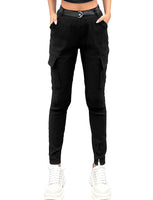 1 x RAW Customer Returns Nuofengkudu Cargo Pants Women Stretch Cargo Leggings Pants with Pockets Women Skinny Cargo Pants with Elastic Waistband Teenager Girls Moda Fabric Pants Side Pockets Sports Leggings Jeggings Black L - RRP €27.99