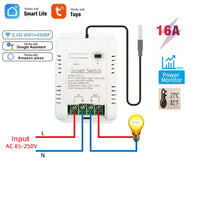 1 x RAW Customer Returns MHCOZY WiFi Temperature Controller Sensor Module, Tuya App Wireless Remote Control 16A Smart Switch with Power Consumption Monitoring, Works with Alexa Google - RRP €25.51