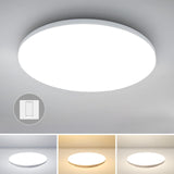 1 x RAW Customer Returns Combuh ceiling lamp LED 24W 2400LM 30CM round ceiling light flat, 3000K 4000K 6000K 3 colors LED lamps ceiling lamps, ultra thin IP56 bathroom lamp ceiling ceiling lights for bedroom kitchen bathroom - RRP €19.16