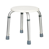 1 x RAW Customer Returns flexilife round shower stool for seniors, square shower seat, height adjustable, round bathroom stool white - bathroom chair - bathroom stool for the shower round  - RRP €39.95