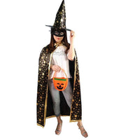 27 x Brand New Kids Halloween Cloak, Hooded Cloak Halloween Costume Wizard Cloak with Hat for Kids, Halloween Props Black  - RRP €259.2