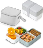 1 x RAW Customer Returns Kitchela Ultimate Bento Box Set with cooler bag, cutlery and removable dividers 1200 ml compartment lunch box for meals with fork knife spoon Insulated bag Microwave and - RRP €21.99