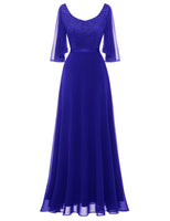 1 x RAW Customer Returns DRESSTELLS Women s Formal Dresses for Wedding Chiffon Maxi Bridesmaid Dresses Floor Length Dresses Plus Size Sleeves Cocktail Dress for Wedding Royal Blue 3XL - RRP €60.29