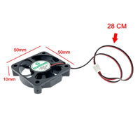 1 x RAW Customer Returns JZK 2pcs 50x50x10mm 2 Pin DC 12V Mini Cooling Fan with Wires, 5010 Small Quiet Cooling Fan 50mm, 5cm Brushless DC Fan 12V 3D Printer Fan with Cable and Plug - RRP €6.29