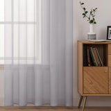 1 x RAW Customer Returns MIULEE Voile curtain, transparent curtain made of voile, plain rod pull-through, transparent living room, airy decorative curtain for bedroom, set of 2, 260 x 140 cm H x W , rod pocket, grayish lilac - RRP €25.99