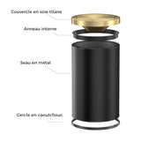 1 x RAW Customer Returns LEASYLIFE 9L 2.4GAL Bathroom trash can, gold and black,The bathroom is covered with a lid,The trash can of the retro bathtub Metallic gold black  - RRP €82.0