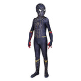 1 x RAW Customer Returns Children Theme Party Cosplay No Way Home Spider Black Fancy Costume, Boy Performance Superhero Action Disguise Costume Overall for Halloween Christmas Carnival 130-140 - RRP €22.18