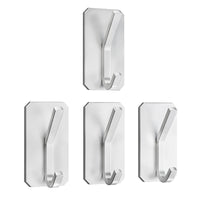 2 x RAW Customer Returns ChangWanna Bathroom Hooks Self-Adhesive Silver - 4 Pieces Towel Hooks Wall Hooks Clothes Hooks for Sticking Strong Without  Stainless Steel, Adhesive Hooks Bathroom Hooks Adhesive Hook for Bathroom Kitchen Door - RRP €20.16