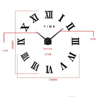 1 x RAW Customer Returns FAS1 Modern DIY Large Wall Clock Big Wrist Watch Sticker 3D Mirror Sticker Roman Numerals Wall Clock Home Office Removable Decoration Battery Not Included Silver - RRP €19.99