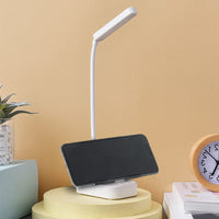 1 x RAW Customer Returns Cordless bedside table lamps, White LED desk lamp with USB power cable, 3 levels of brightness adjustment, Battery operated, 360 rotating gooseneck, Study lamp - RRP €11.65