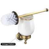 1 x RAW Customer Returns CASEWIND toilet brush holder antique, toilet brushes brass, WC brush set ceramic vintage retro wall mounting with drilling country house style - RRP €34.99