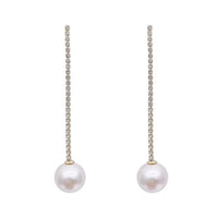 1 x Brand New W WEILIRIAN Long Pearl Tassels Drop Earrings for Women Pearl Dangle Earrings Vintage Pearl Tassels Chain Earrings Linear Crystal Drop Earrings Golden Pearl Stud Earrings for Girls Gifts - RRP €18.0