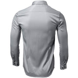 1 x Brand New Gdtime Men s Non-Iron Shirt Long Sleeve Slim Fit Plain Casual Wrinkle-Resistant Shirts Grey,XL - RRP €39.99