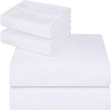 1 x RAW Customer Returns Utopia Bedding - 4-piece bed sheet set 180x200 White, Super King Double - Brushed Microfibre Polyester - Fitted sheet, flat sheet and 2 pillowcases 50x75 - RRP €25.78