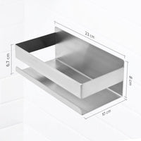 1 x RAW Customer Returns Joejis shower shelf stainless steel - 3M self-adhesive without drilling - shower shelf bathroom - shelf shower holder shower shelf - shampoo holder for shower storage - black silver polished stainless steel  - RRP €29.95